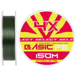 Шнур Select Basic PE 100m (темн-зел.) 0.16mm 18LB/8.3kg