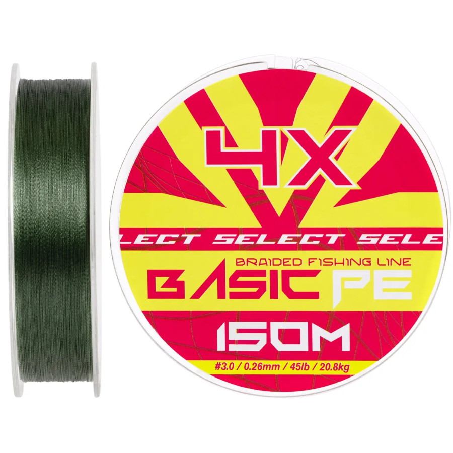 Шнур Select Basic PE 100m (темн-зел.) 0.26mm 45LB / 20.8kg