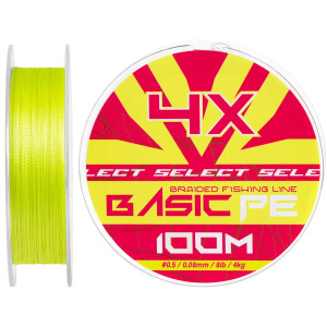 Шнур Select Basic PE 100m (салат.) 0.08mm 8LB/4kg