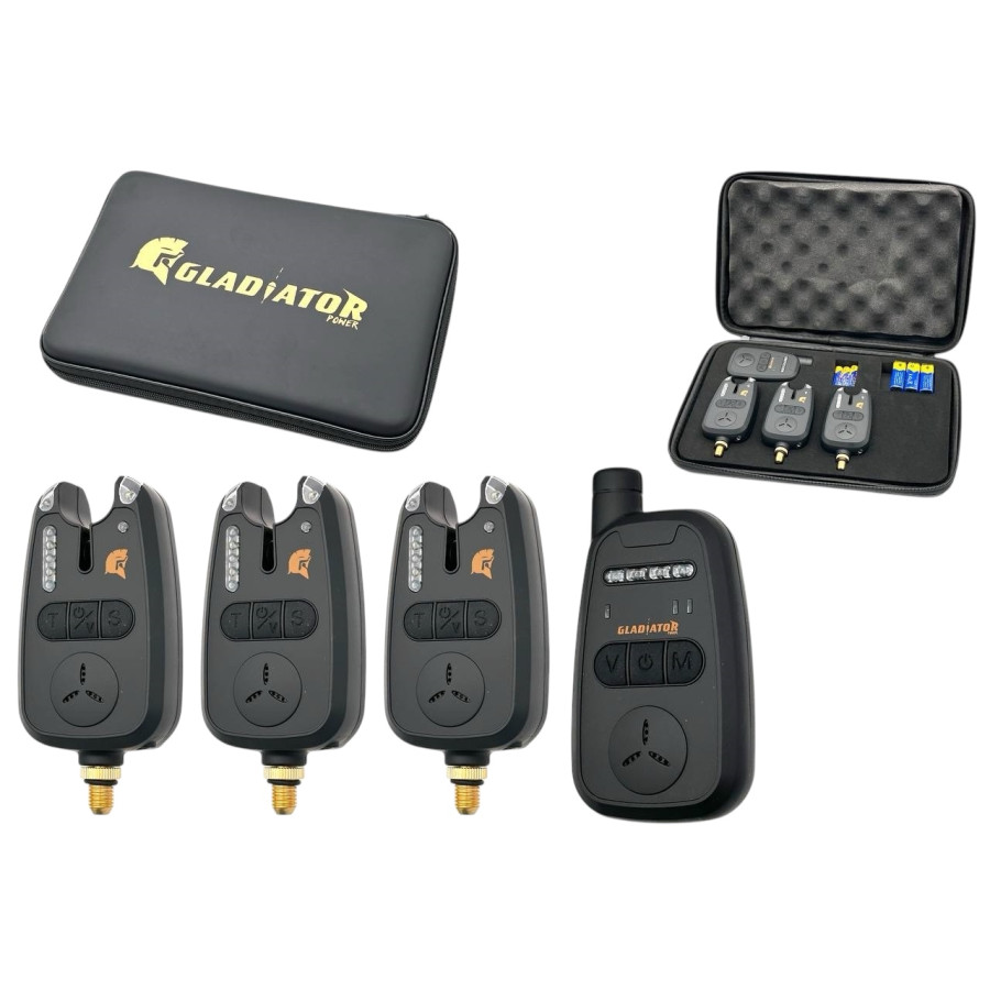 Набір сигналізаторів Gladiator RF298 3+1 Black з пейджером Набір сигналізаторів Gladiator RF298 3+1 Black з пейджером