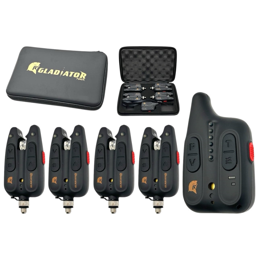 Набір сигналізаторів Gladiator RF1118 4+1 Black з пейджером Набір сигналізаторів Gladiator RF1118 4+1 Black з пейджером